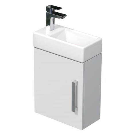 Koupelnová skříňka s umyvadlem SAT Cube Way 40x47,5x20 cm bílá lesk CUBE320401DBL