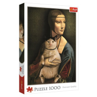 Puzzle Dáma s kočkou 1000 dílků