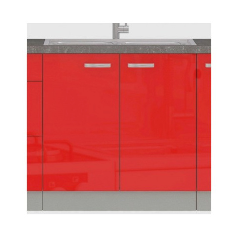 Kuchyňská dřezová skříňka Rose 80ZL, 80 cm, červený lesk Asko