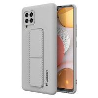 Wozinsky Flexibilní silikonové pouzdro se stojánkem na Samsung Galaxy A42 5G grey