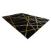 Dywany Łuszczów Kusový koberec Gloss 406C 86 geometric black/gold - 140x190 cm