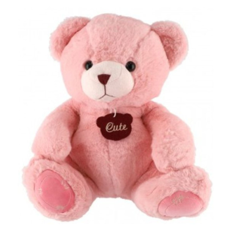 Teddies Medvěd sedící plyš 40cm růžový v sáčku 0+
