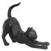 Matně černá soška PT LIVING Origami Stretching Cat, výška 30,5 cm