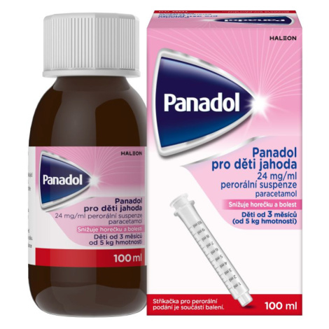 Panadol pro děti Jahoda 24 mg/ml perorální suspenze 100 ml