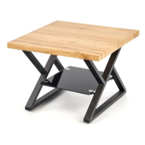 Moderní, čtvercový konferenční stolek s praktickou policí do obývacího pokoje Xena - Halmar