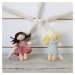 Panenka hadrová Mini Mimi Doll ThreadBear 12 cm z měkkého úpletu z bavlny s hnědými vlásky