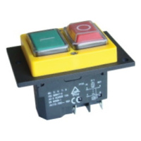 Přístrojový tlačítkový spínač TRACON SSTM-02 230V/12A IP54 žlutá
