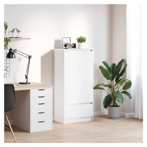 vidaXL Skříňka se zásuvkou bílá 55,5x34x119,5 cm kompozitní dřevo