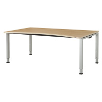 mauser Designový stůl s přestavováním výšky, šířka 1800 mm, deska s javorovým dekorem, podstavec