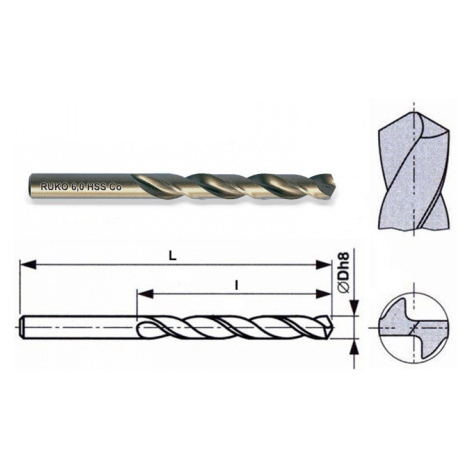 Vrták 10,20mm HSSE-Co 5 DIN 338