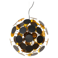 Designová závěsná lampa černo-zlatá - Cerchio
