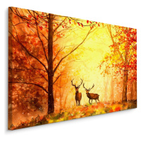Plátno Jeleni V Podzimním Lese Varianta: 100x70