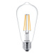 LED žárovka LED E27 ST64 7W = 60W 806lm 2700K teplá FILAMENT PHILIPS