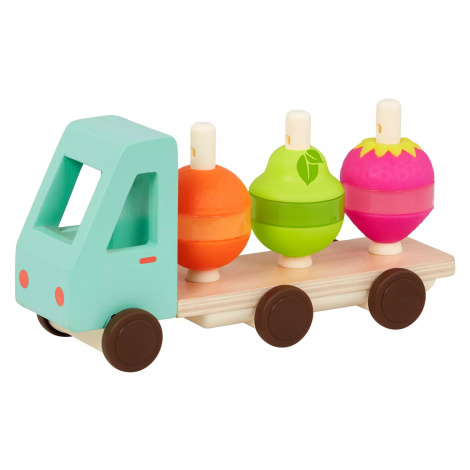 Náklaďák dřevěný Stack &amp; Roll Fruit Truck B-Toys