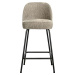 Krémová sametová barová židle 89 cm Vogue – BePureHome