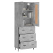 vidaXL Skříň highboard betonově šedá 69,5x34x180 cm kompozitní dřevo