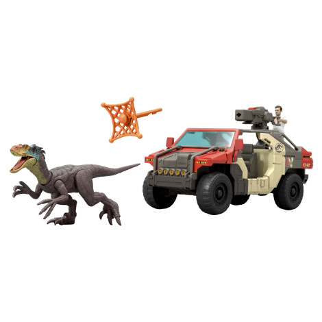 Jurassic World Super auto s řidičem a dinosaurem Mattel