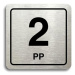 Accept Piktogram "2 PP" (80 × 80 mm) (stříbrná tabulka - černý tisk)