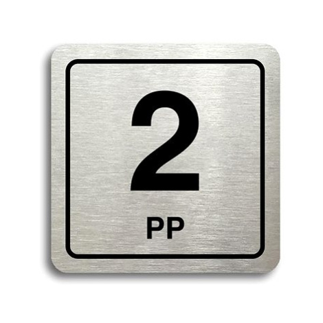 Accept Piktogram "2 PP" (80 × 80 mm) (stříbrná tabulka - černý tisk)