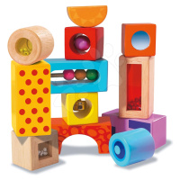 Dřevěné kostky se zvukem Color Tinkling Blocks Eichhorn barevné 12 kusů od 12 měsíců