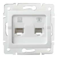 Kanlux 25113 LOGI Zásuvka datová-telefonní RJ45Cat 6 + RJ11 - bílá