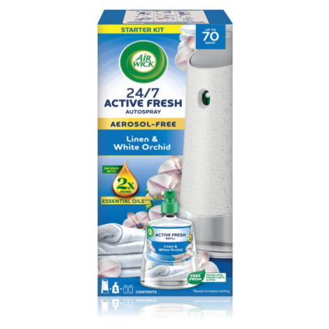 Air Wick Active Fresh Linen & White Orchid automatický osvěžovač vzduchu s náplní 228 ml AirWick