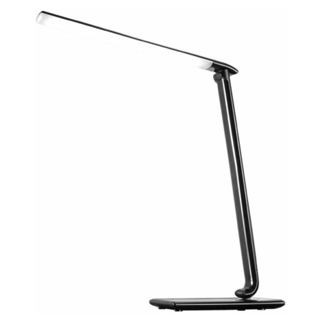 Solight LED stolní lampička stmívatelná, 12W, volba teploty světla, USB, černý lesk WO37-B