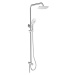Mereo, Sprchový set s tyčí hranatý, bílá hlavová sprcha a třípolohová ruční sprcha CB95001SW2 CB
