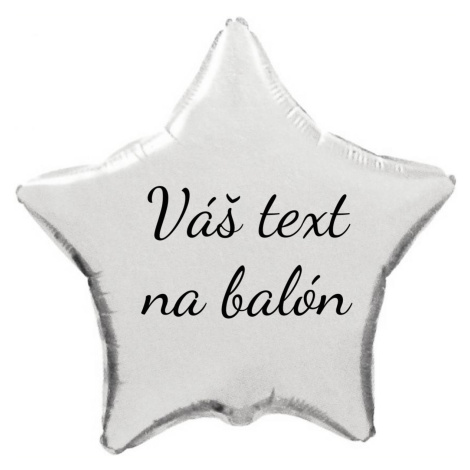 Personal Fóliový balón s textem - Stříbrná hvězda 45 cm