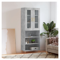 vidaXL Skříň highboard betonově šedá 69,5x34x180 cm kompozitní dřevo