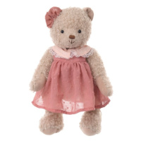 BK RETRO ALICE medvěd hnědý, kloubový, ve světle růžových šatech Bukowski Design