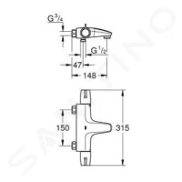 Grohe 34671000 - Termostatická vanová baterie, chrom