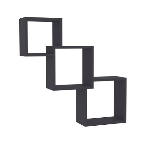 Nástěnné police kostka šedé 84,5 × 15 × 27 cm dřevotříska SHUMEE