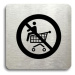 Accept Piktogram "zákaz jízdy na nákupním vozíku" (80 × 80 mm) (stříbrná tabulka - černý tisk be