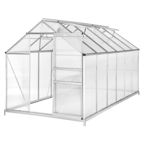 TECTAKE Skleník, polykarbonát, 375 x 185 x 195cm + základna
