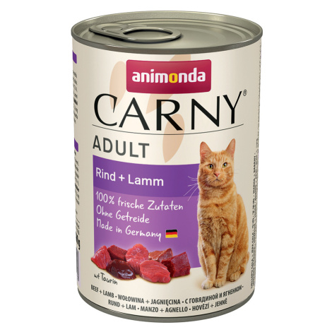 Výhodné balení Animonda Carny Adult 12 x 400 g - Hovězí & jehněčí