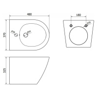 MEXEN Lena bidet závěsný, bílá/zlatá vzor 35224807