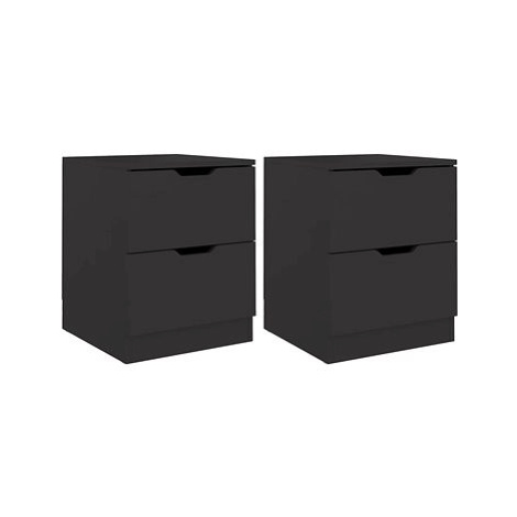 SHUMEE Noční stolky 2 ks černé 40 × 40 × 50 cm dřevotříska, 326726