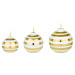 Sada 3 bílých keramických vánočních ozdob na stromeček s detaily ve zlaté barvě Kähler Design Om
