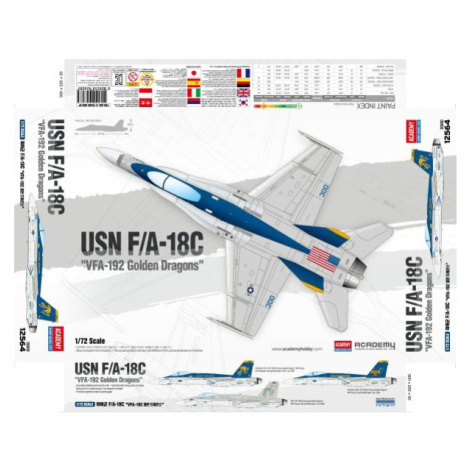 Model Kit letadlo 12564 - USN F / A-18C "VFA-192 Golden Dragons" (1:72)