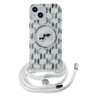 Karl Lagerfeld IML Monogram Crossbody K&CH Heads MagSafe Zadní Kryt pro iPhone 14 Transparent