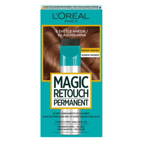 L'Oréal Paris Magic Retouch permanent 6 Světle hnědá, 27+18 ml