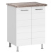 Kuchyňská skříňka Daria 60 cm, bílá/ popelavě šedá, D60 2D