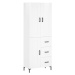 vidaXL Skříň highboard lesklá bílá 69,5 x 34 x 180 cm kompozitní dřevo