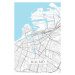 Mapa Malmo white, 26.7 × 40 cm