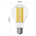 EMOS LED žárovka Filament A70 / E27 / 18 W (150 W) / 2452 lm / neutrální bílá ZF5D83