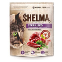 Shelma bezobilné granule s čerstvým hovězím pro sterilizované kočky 750 g