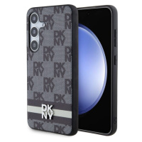 DKNY PU Leather Checkered Pattern and Stripe kryt Samsung Galaxy S24 černý