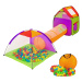 tectake 401027 dětský stanový set se spojovacím tunelem s 200 míčky - barevná - barevná