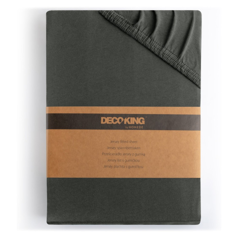 Bavlněné jersey prostěradlo s gumou DecoKing Amber šedé